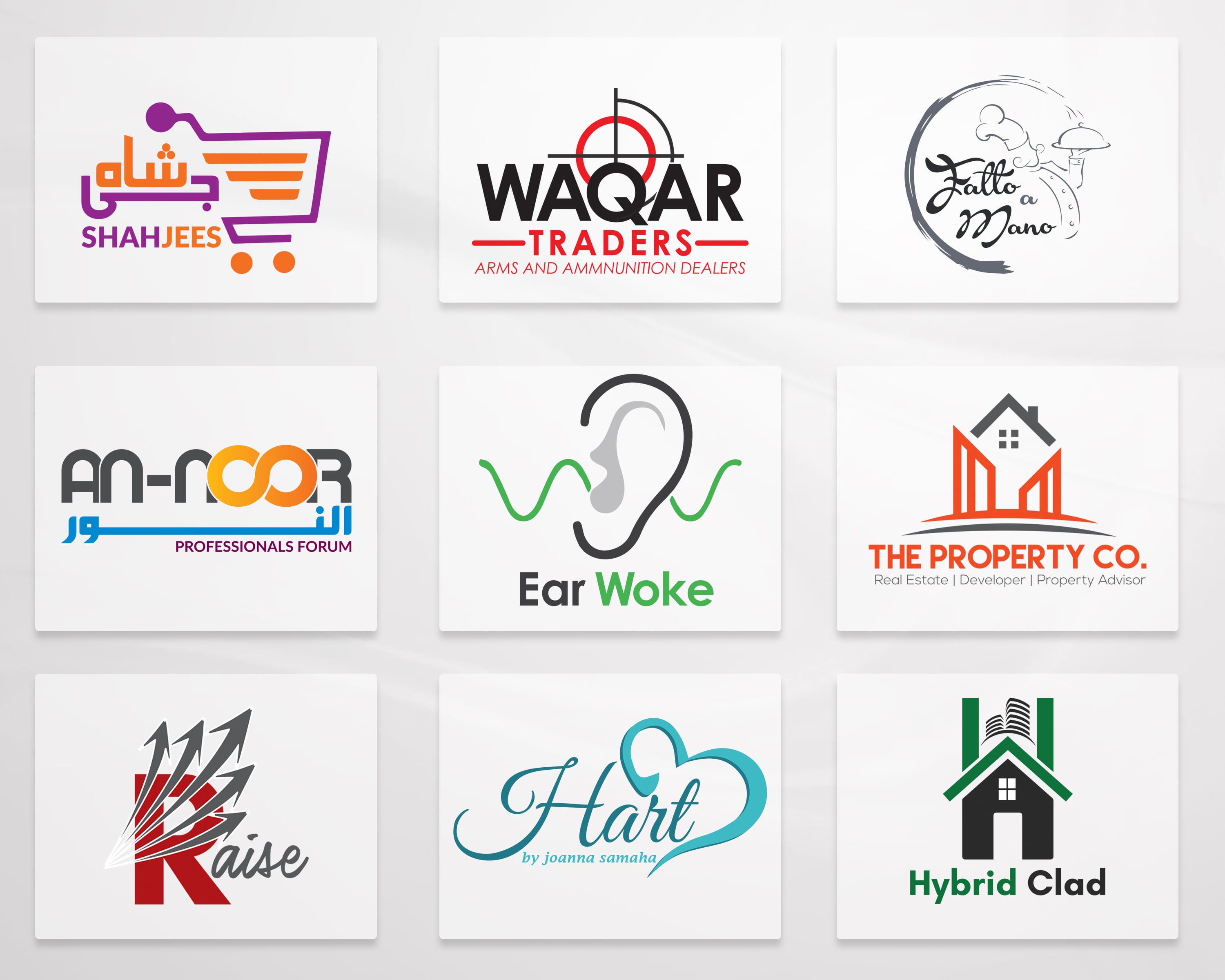 Creative logo design ideas Bahrain brand identity sample 2026